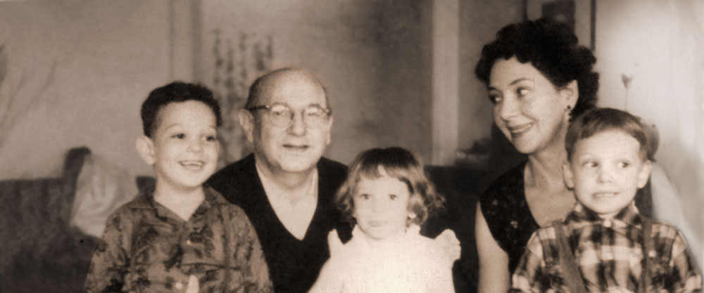 Family shot with Leo on the left.